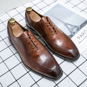 New British Luxury Handcrafted Men's Oxford Leather <b>Waterproof</b> Evergreen Closed <b>Slip</b>-<b>On</b> Formal <b>Shoes</b> Wedding Office Professional - Product Image 1