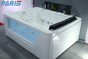 Oem/ODM Tùy chỉnh không khí trong nhà jetted Whirlpool bán Hot Acrylic Glass Thác massage cho 2 người drainer biệt thự bồn tắm - Product Image 6