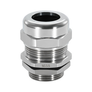 QG Stainless Steel <b>Cable</b> Gland PG7 PG9 IP68 Waterproof Industrial Connector With <b>External</b> Thread Fixing Head - Product Image 2