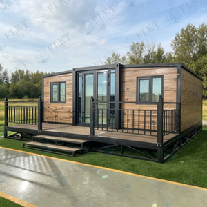 FLKT Chambre <span class=keywords><strong>de</strong></span> conteneur moderne <span class=keywords><strong>de</strong></span> luxe préfabriquée extensible, structure en acier, résistante aux cyclones, au vent et aux tremblements <span class=keywords><strong>de</strong></span> <span class=keywords><strong>terre</strong></span> - Product Image 4