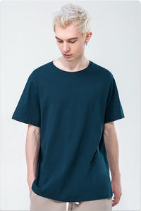 T-shirt vêtements de rue en coton vierge T-shirt surdimensionné à épaules tombantes T-shirt personnalisé de haute qualité impression T-shirt lourd pour hommes - Product Image 5