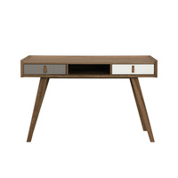 Table d'ordinateur en MDF avec effet tissu et surface en bois, avec autocollant imitation grain de bois