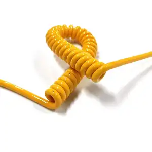 צהוב 0.75mm2 0.5mm2 0.5mm2 פלסטיק מאט או מבריק סליל חוט חוט קפיץ תיל חוט חוט חוט חוט חוט חוט חוט מתולתל כבלים