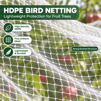 Filet anti-oiseaux en HDPE blanc pour arbres fruitiers, jardins et protection des cultures agricoles, tailles personnalisées disponibles