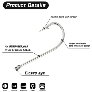 Factory Wholesale O'Shaughnessy Forged <strong>Hooks</strong> High Carbon Steel 34007 Extra Strong Inline Long Shank For Saltwater Boxed <strong>Set</strong> - Product Image 2