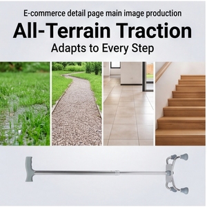 Canne réglable avec base antidérapante, bâton de marche léger en aluminium pour personnes âgées, aide à la mobilité, récupération post-chirurgicale - Product Image 5