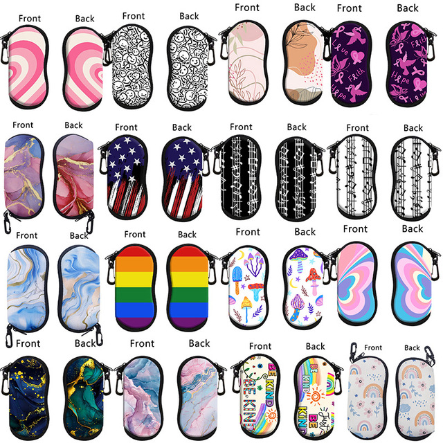 Ready Stock Fashion Custom Design Waterproof Eyeglasses Pouch Case Portable Neoprene Sunglasses Pouch Glasses Case