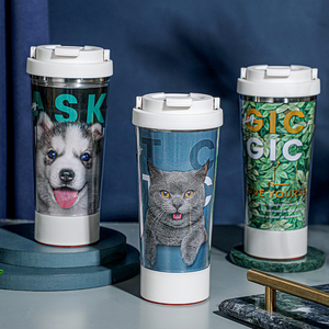 Regalo promozionale di natale personalizzato aspirazione viaggio caffè pubblicità tazza bicchiere Non cadente con inserto di carta tazza fai da te - Product Image 4