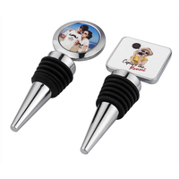 Bouchons de bouteille de vin vierges personnalisables pour sublimation, cadeaux de mariage, réutilisables, en alliage de zinc, accessoires pour le vin