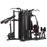 Equipo de Gimnasio Multifuncional de 5 Estaciones con Sistema de Cables de Acero y PVC, con Pec Deck y Low Row, para Entrenamiento en Gimnasios Comerciales, Unisex