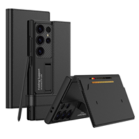 Untuk S25Ultra S24Ultra Dompet Bahan TPU+PC Desain Bisnis Slot Kartu Kompatibel untuk Pegangan Ponsel S25 Ultra
