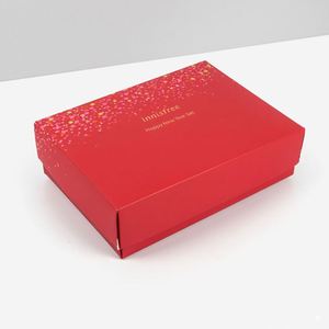 Reusable Red Color Luxury Waterproof Happy New Year Paper <b>Gift</b> <b>Small</b> <b>Boxes</b> with Custom Logo Matt Lamination & Embossing - Product Image 1