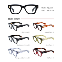 Gafas de Acetato Borregls para Mujer, Diseño de Marca 2026, Montura Cuadrada para Hombre, Lentes Ópticas G-Dragon FELLIN