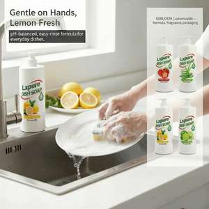 Lxpure Savon Vaisselle Enzymatique <span class=keywords><strong>Naturel</strong></span> Formule Dégraissante Avancée à l'Eau Froide 1000g, Idéal pour Tous Types de Vaisselle Service OEM/ODM Disponible - Product Image 5