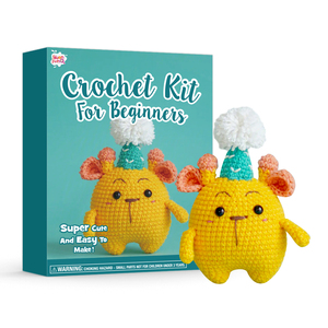Kit de démarrage pour le crochet d'animaux DIY pour adultes et adolescents avec tutoriels vidéo détaillés – Jouets de couture et de tissage pour apprendre le crochet - Product Image 1