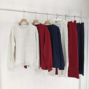 Conjunto Deportivo de Felpa para Otoño e Invierno, para Hombre y Mujer, Pantalón de Pierna <span class=keywords><strong>Ancha</strong></span> Recta, Conjunto de 2 Piezas Elástico <span class=keywords><strong>con</strong></span> Logotipo Personalizado al por Mayor - Product Image 1