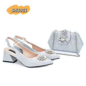 Ensemble de chaussures et sac pour femmes africaines, chaussures et sac de soirée nigérians, chaussures et sacs <span class=keywords><strong>italiens</strong></span> assortis pour femmes - Product Image 2