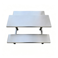 Ensemble de table et de chaises de salle à manger en acier inoxydable moderne, mobilier commercial pour hôtel, école, bureau