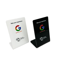 Support NFC programmable avec logo personnalisé en PVC acrylique Menu de la table d'examen Google Interface de communication RFID QR 13.56MHz Contrôle d'accès