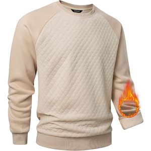 FOXA Sweat-shirt à col rond pour homme, doublure polaire, manches raglan, chaud, décontracté, manches longues pour l'hiver - Product Image 6