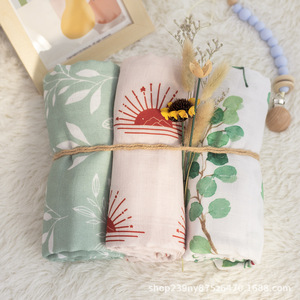 Vente en gros OEM <span class=keywords><strong>de</strong></span> couvertures <span class=keywords><strong>de</strong></span> réception bio personnalisées pour bébés Couvertures d'emmaillotage douces en mousseline <span class=keywords><strong>de</strong></span> bambou et <span class=keywords><strong>coton</strong></span> pour bébés - Product Image 6