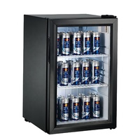 Kulkas Mini Display Monster untuk Minuman Energi Pintu Kaca dengan Logo LED Pendinginan Profesional Terlaris 2025 Pendingin Komersial