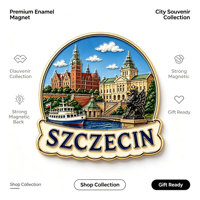 Aimant de réfrigérateur en métal émaillé rigide, design personnalisé, vente en gros du fabricant, aimant de réfrigérateur souvenir touristique de Pologne