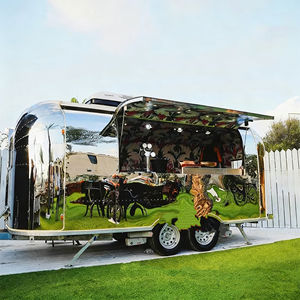 Véhicule de vente ambulante multifonctionnel en acier inoxydable à finition miroir à 4 roues pour crème glacée, restauration rapide, café, thé au lait, camping, rue - Product Image 5