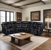 Set Sofa Recliner Elektrik Modern dengan Sandaran Kaki yang Dapat Diperpanjang, Pijat, Rangka Kayu, Bahan Kulit dan Kain untuk Ruang Tamu