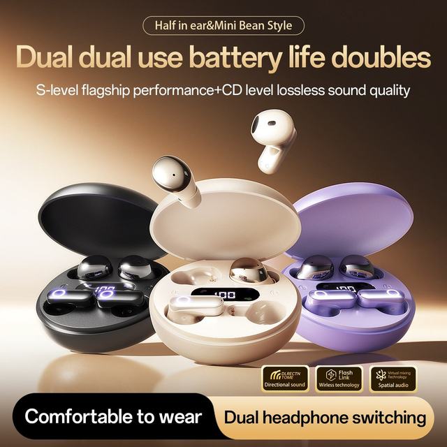 M166 Two Pairs LED Battery Indicator BT 6.0 Wireless Earbuds With ENC Sleeping Earphone Headphone HiFi Stereo for Sports & Sleep