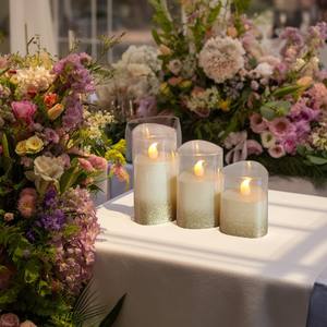 Nouvel arrivage de bougies <span class=keywords><strong>LED</strong></span> sans flamme à paillettes dorées à piles pour centres de table de mariage, décoration d'anniversaire de table - Product Image 3