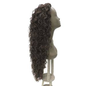 Nouveautés Cheveux Synthétiques Bouclés Personnalisés <span class=keywords><strong>Demi</strong></span>-Perruques à Bandeau Cheveux Aligné à la Cuticule Fixées pour Femmes Noires - Product Image 2