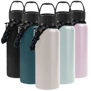 High Quality 500ml/750ml/1L Stainless Steel <b>Water</b> <b>Bottle</b> Custom Logo Vacuum Insulated <b>Bottle</b> With Handle - Product Image 3