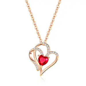 Heart to Heart Pendant Niche Design Sense Temperament Light Luxury Clavicle Chain Necklace