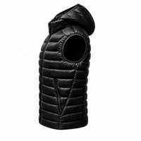 Gilet matelassé d'hiver personnalisé pour homme, en nylon, coupe-vent, à capuche, sans manches, pour la vente en gros aux fabricants