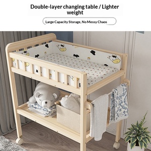 Solid Wood Multi-function Baby Changing Table with Massage Bathing and Newborn Bed Features - Product Image 4