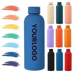 Nouvelle conception de bouteille d'eau de sport de luxe en acier inoxydable de 500 ml et 750 ml avec paille, gourde de sport - Product Image 1