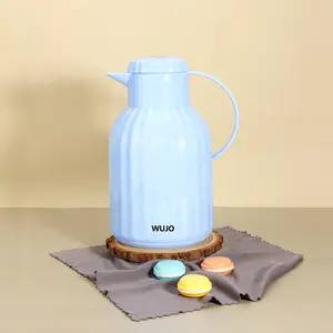 Fabrikant Gratis Sample1L Glas Hot Thee Water Blauw Vacuüm Thermos Thee Arabische Koffie Pot Arabische