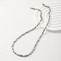 Collier chaîne torsadée en acier inoxydable unisexe, longueurs 50 cm, 55 cm et 60 cm, bijoux de mode, vente en gros