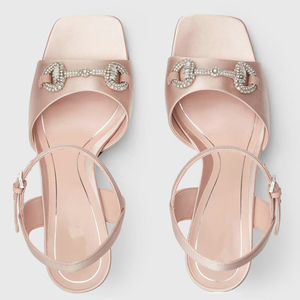 Sandales à talons hauts pour femmes, en soie, à bout carré ouvert, avec bride de cheville, style escarpins, ornées de chaînes de diamants, pour tenues sexy - Product Image 5