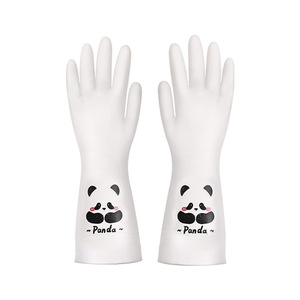Panda Printed <b>PVC</b> Cleaning <b>Gloves</b> 32cm Waterproof Oil Resistant Kitchen Household Use - Product Image 2