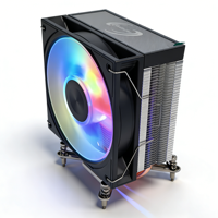 Refroidisseur d'air pour processeur ARGB 4HW-12B-9YNDG2, ventilateur de refroidissement pour PC de bureau, silencieux, haute performance, compatible avec les processeurs Intel et AMD