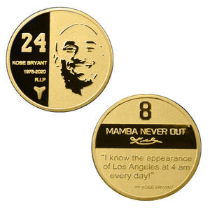 Moneta Commemorativa Placcata in Oro 24K di <span class=keywords><strong>Kobe</strong></span> <span class=keywords><strong>Bryant</strong></span>, Distintivo Metallico in Rilievo da Collezione, Regalo per i Fan - Product Image 5