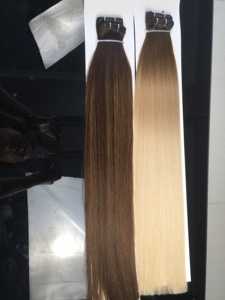 โรงงานขายส่งผมแท้คุณภาพสูงแบบธรรมชาติ Remy European Single Double Drawn P T P+T ผมแท้รัสเซีย Genius Weft ต่อผม - Product Image 3