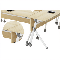 Bureau pliant moderne en panneaux de bois pour bureau, maison, école, hôtel, atelier, formation, table de conférence