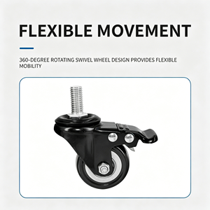 Roues doubles en polyuréthane PU de 4 pouces pour protection de sol, avec rivets creux et frein latéral, qualité supérieure pour rayonnages métalliques - Product Image 6
