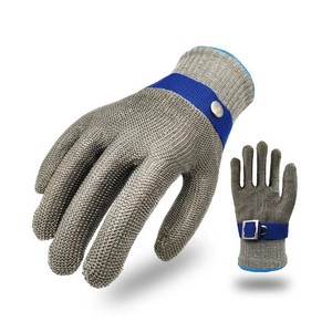 Gants <span class=keywords><strong>anti</strong></span>-<span class=keywords><strong>coupure</strong></span> de niveau 9 améliorés, en maille métallique d'acier inoxydable de qualité alimentaire, pour <span class=keywords><strong>cuisine</strong></span> et boucherie, pour la découpe au couteau - Product Image 1