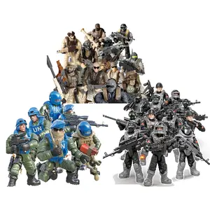 Figuras de acción militar realistas 1/35, modelo de soldado del ejército, juego de guerra de juguete, miniaturas con pistola de policía, accesorios para armas, chico