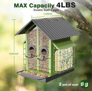 Глобальный бестселлер: Металлическая кормушка для птиц с защитой от грызунов (белок), для наружного использования, подвесная, для кардиналов - Product Image 3