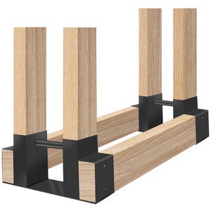 Kit de support de stockage de bûches de <span class=keywords><strong>bois</strong></span> de chauffage extérieur réglable à n'importe quelle longueur - Product Image 1